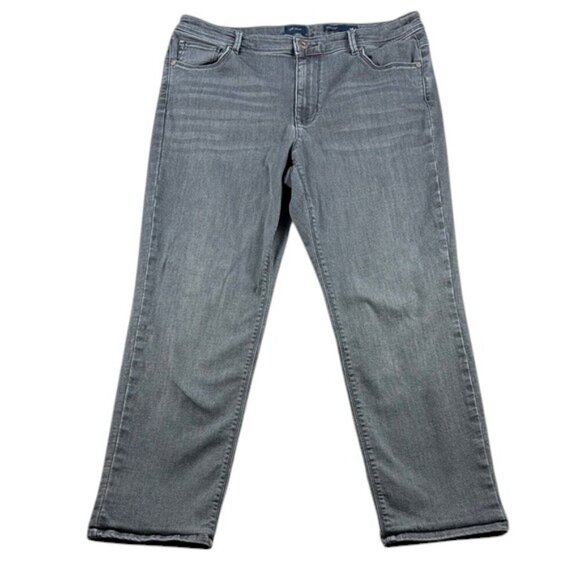J Jill Jeans High Rise Straight Leg Grey Women's Size 14P - Picture 1 of 8